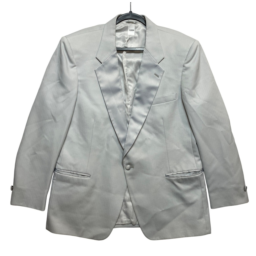 Christian Dior Tuxedo Jacket Mens 46R Gray Le Soir Satin Peak Lapel Blazer